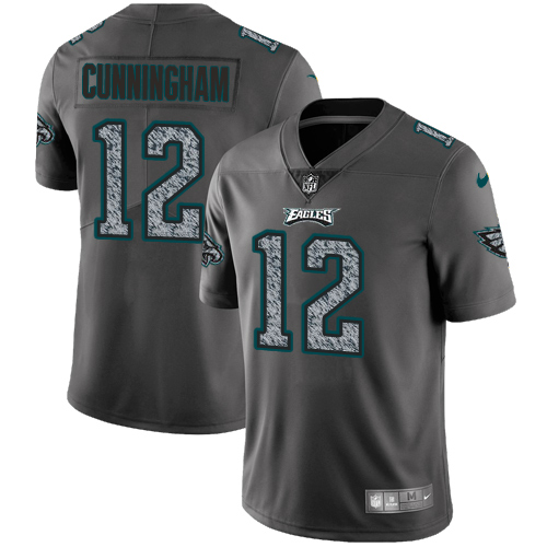 Nike Eagles #12 Randall Cunningham Gray Static Youth Stitched NFL Vapor Untouchable Limited Jersey